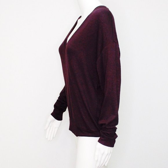 Wilfred Free V Neck Lightweight Sweater Plum Small - Picture 3 of 5